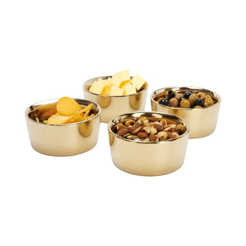 Set 4 recipiente sosuri Golden range, ceramica, 8.5 x h 4.5 cm