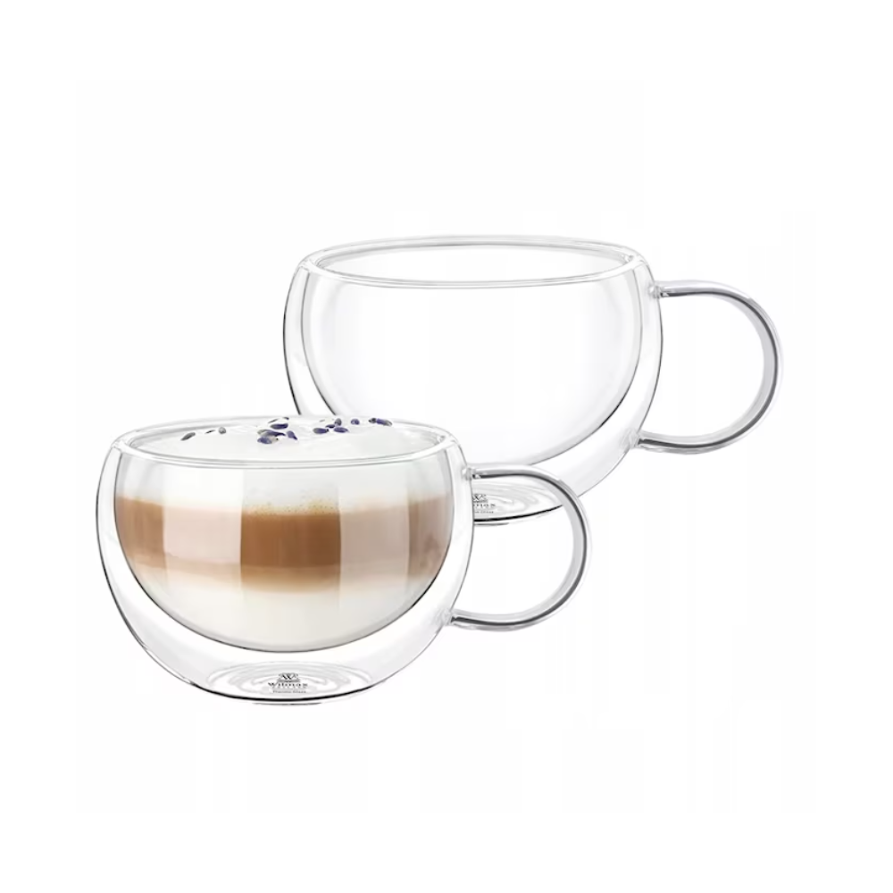 Set 2 cani capuccino Andrea, sticla borosilicata, 300 ml