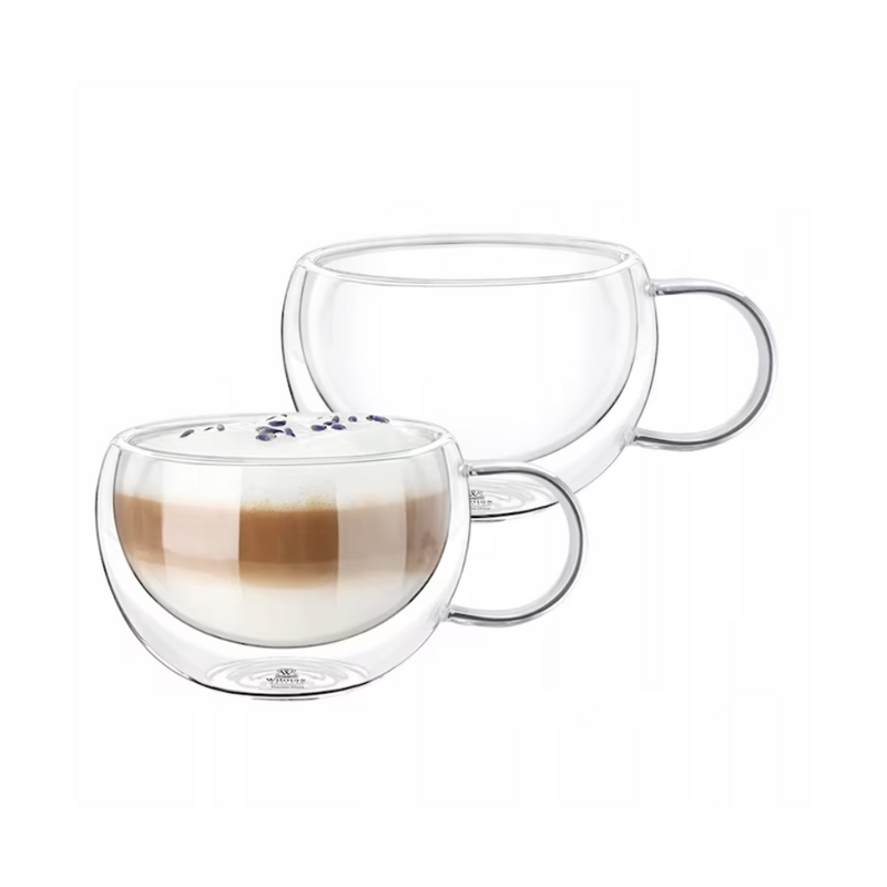 Set 2 cani capuccino Andrea, sticla borosilicata, 300 ml