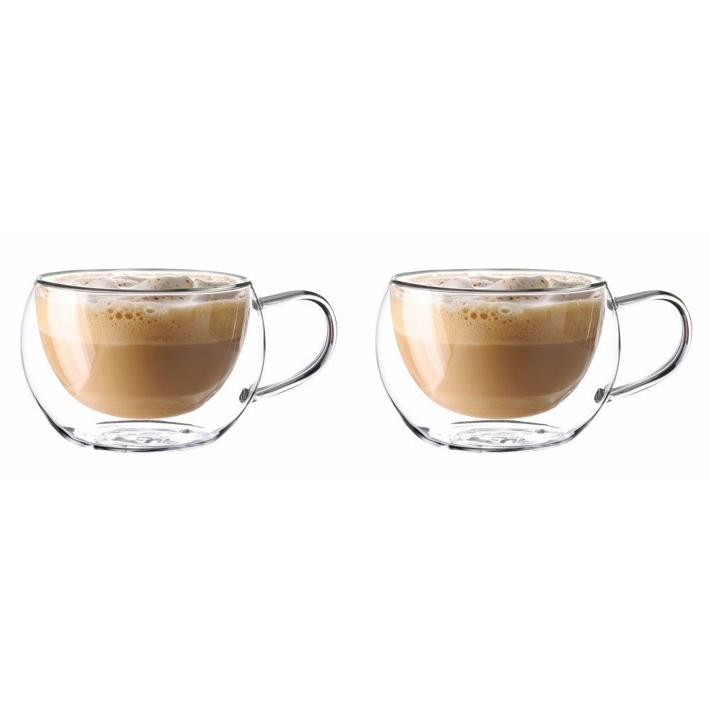 Set 2 cani capuccino Andrea, sticla borosilicata, 300 ml
