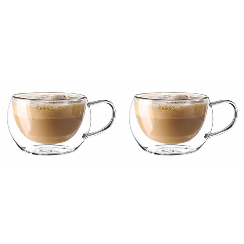 Set 2 cani capuccino Andrea, sticla borosilicata, 300 ml