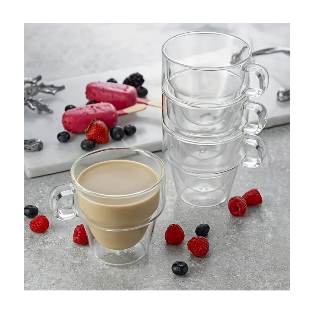 Set 6 cani cafea Altmore, sticla borosilicat, pereti dubli, 250 ml