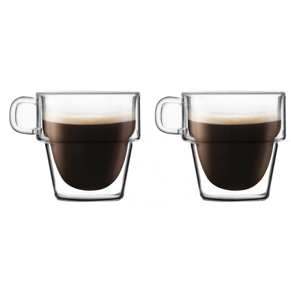 Set 6 cani cafea Altmore, sticla borosilicat, pereti dubli, 250 ml