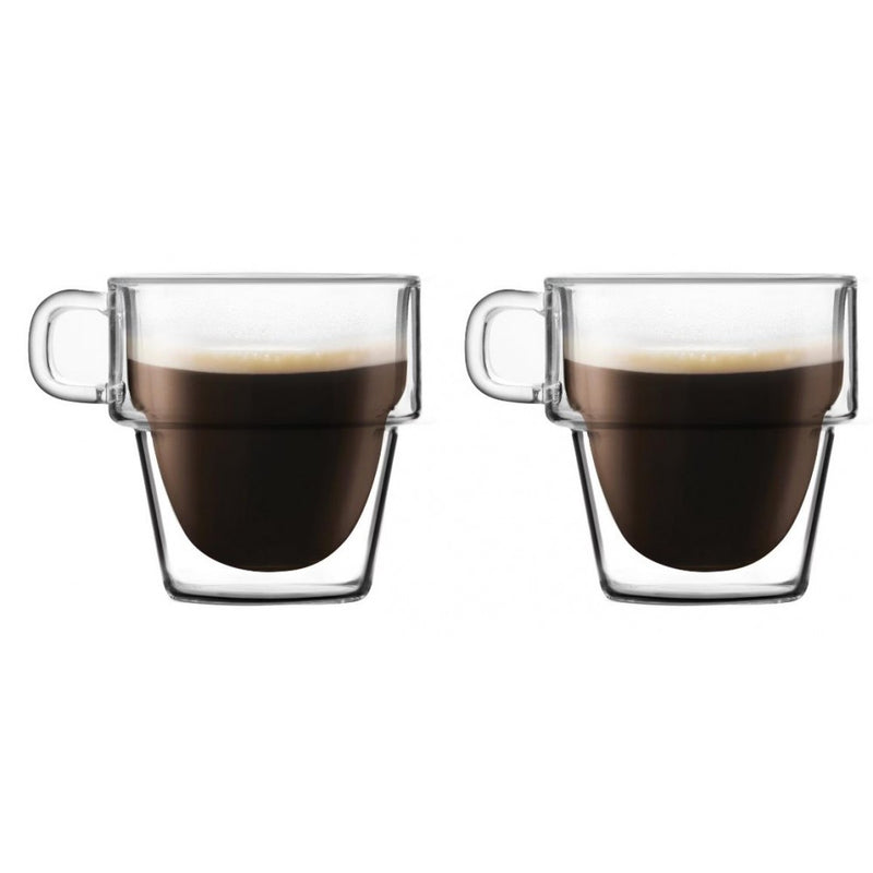 Set 2 cani cafea Altmore, sticla borosilicat, pereti dubli, 250 ml