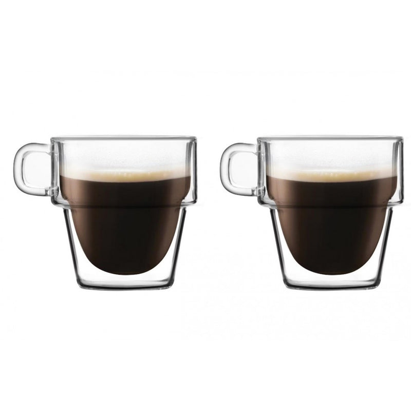 Set 6 cani cafea Americano Altmore, sticla borosilicat, pereti dubli, 350 ml
