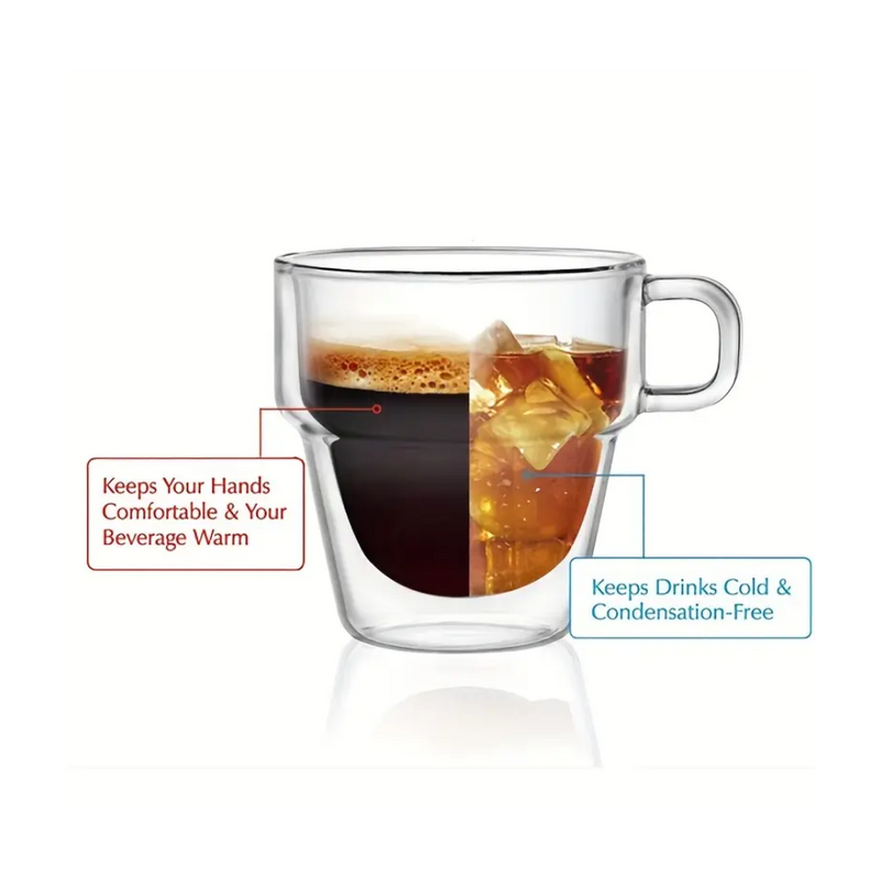 Set 6 cani cafea Altmore, sticla borosilicat, pereti dubli, 250 ml