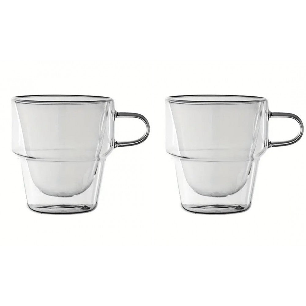 Set 4 cani espresso Altmore, sticla borosilicat, pereti dubli, 80 ml