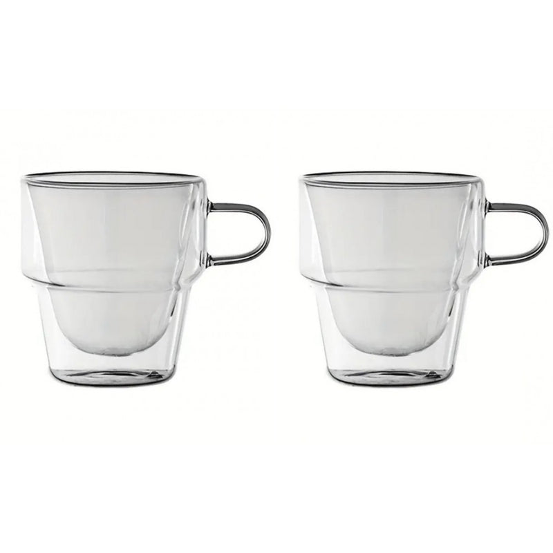 Set 4 cani espresso Altmore, sticla borosilicat, pereti dubli, 80 ml