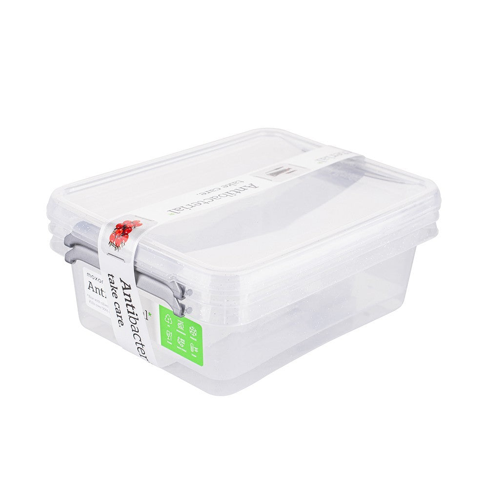 Set 2 caserole Altom, plastic, antibacteriene, particule de argint, 1,15 litri, 20 x 15 x 6 cm