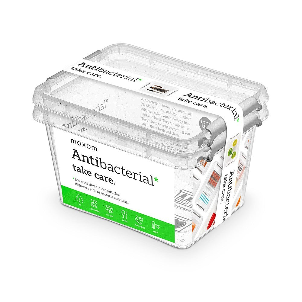 Set 2 caserole Altom, plastic, antibacteriene, particule de argint, 2 litri, 20 x 15 x 11 cm