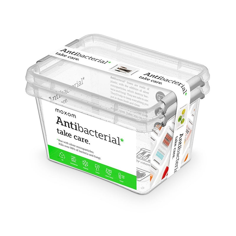 Set 2 caserole Altom, plastic, antibacteriene, particule de argint, 650 ml, 15 x 10 x 8 cm