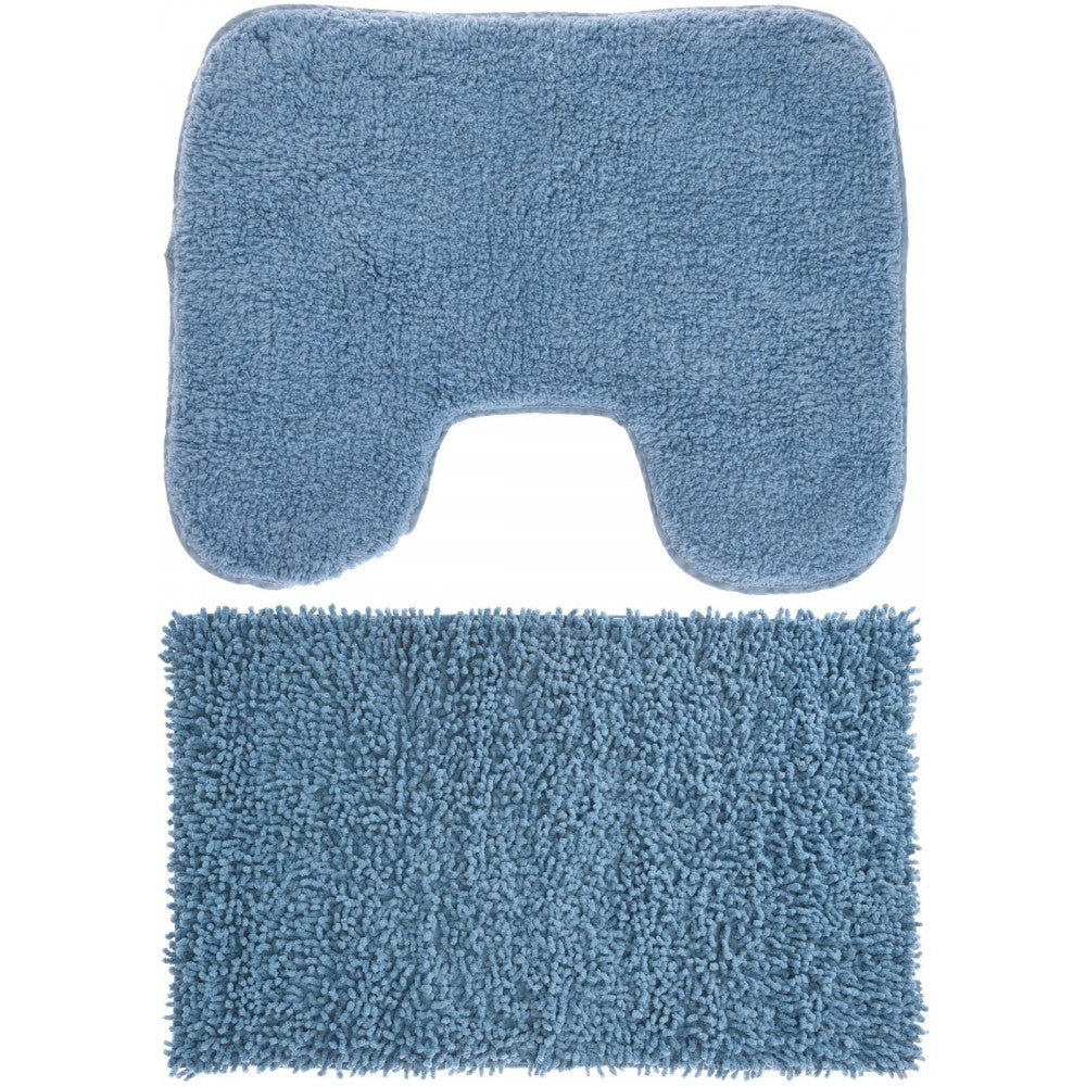Set 2 covorase baie ETI, poliester, albastru, 50x70 cm