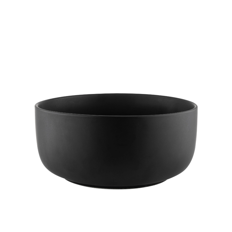 Bol Adria Black, portelan, baza bambus, set 2 linguri, 25 x 11 cm