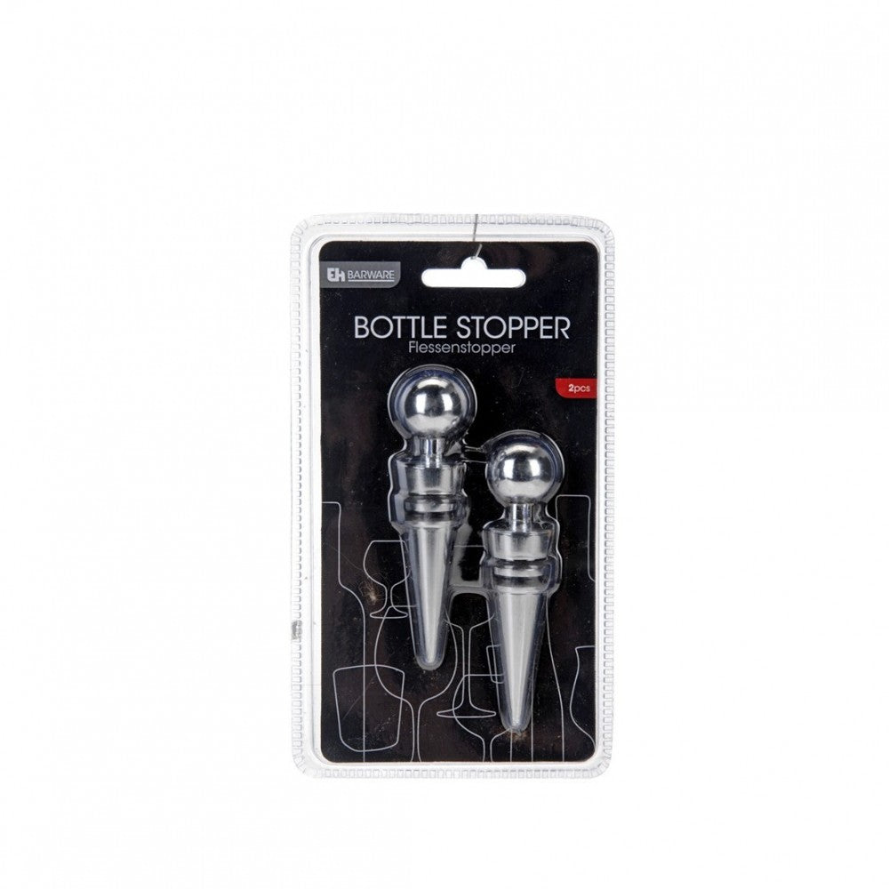 Set 2 dopuri Excellent sticla de vin, inox+silicon