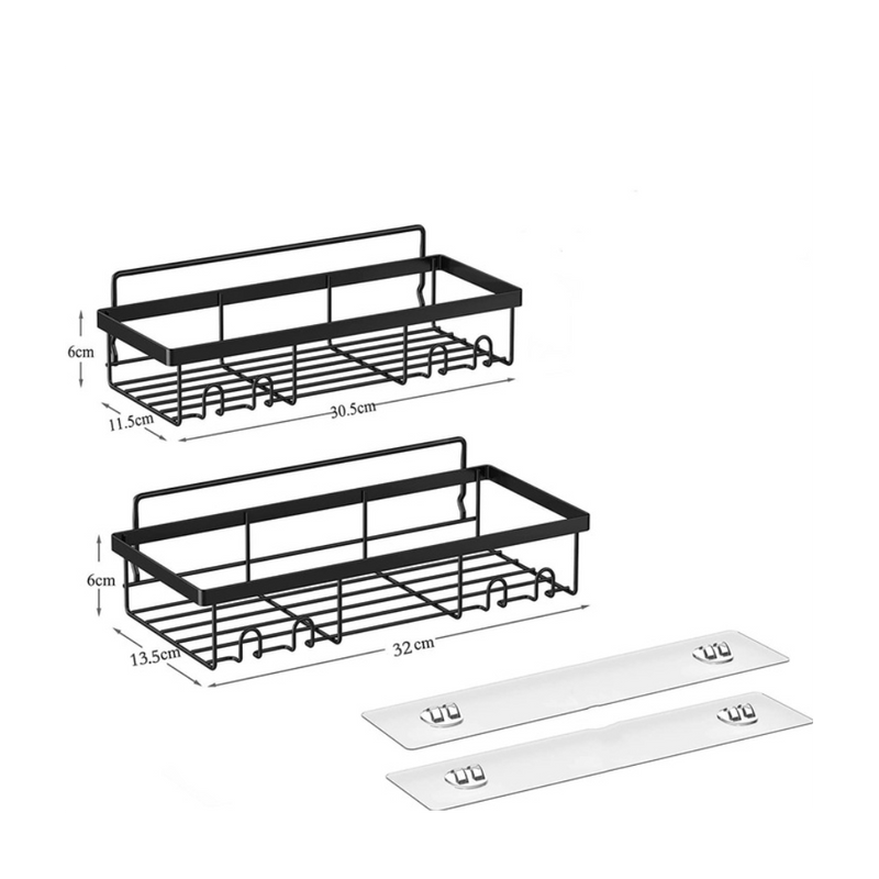 Set 2 etajere Livit Derit, metal, negru, 30.5 x 11.5 cm