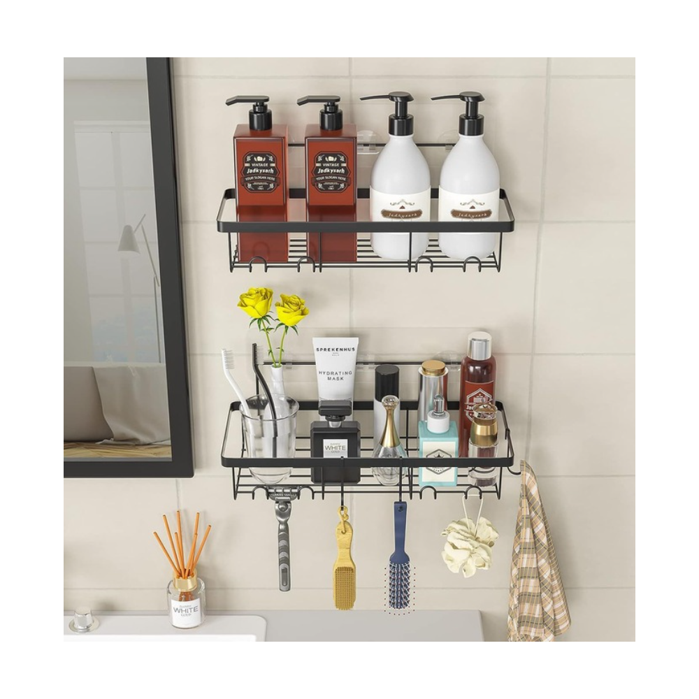 Set 2 etajere Livit Derit, metal, negru, 30.5 x 11.5 cm
