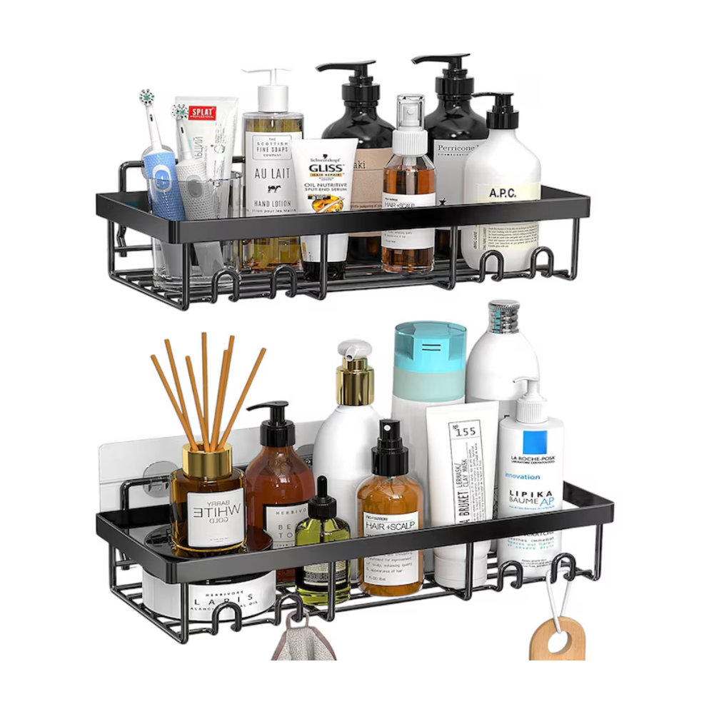 Set 2 etajere Livit Derit, metal, negru, 30.5 x 11.5 cm