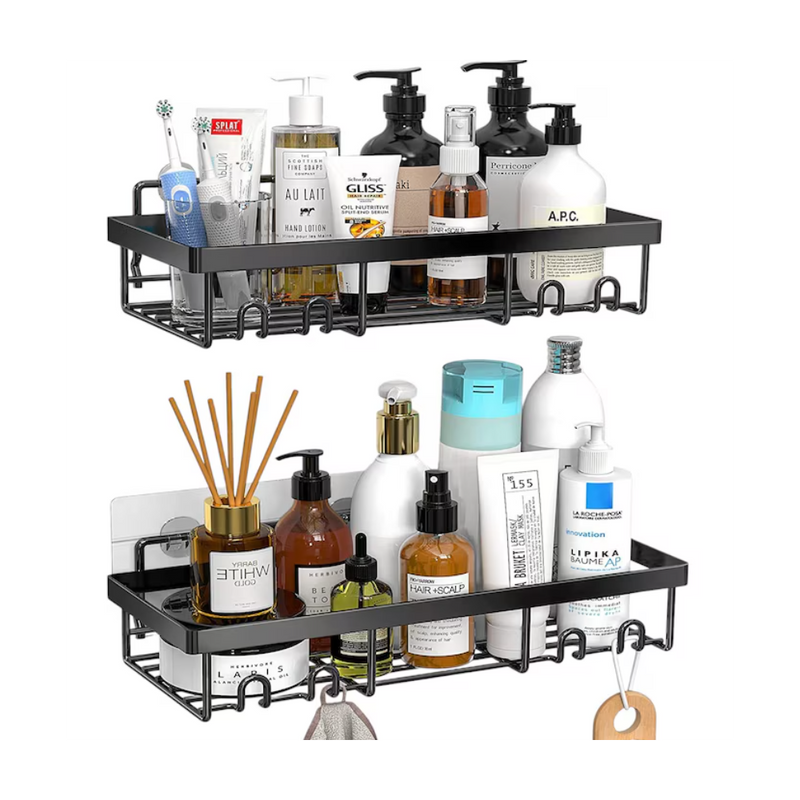 Set 2 etajere Livit Derit, metal, negru, 30.5 x 11.5 cm