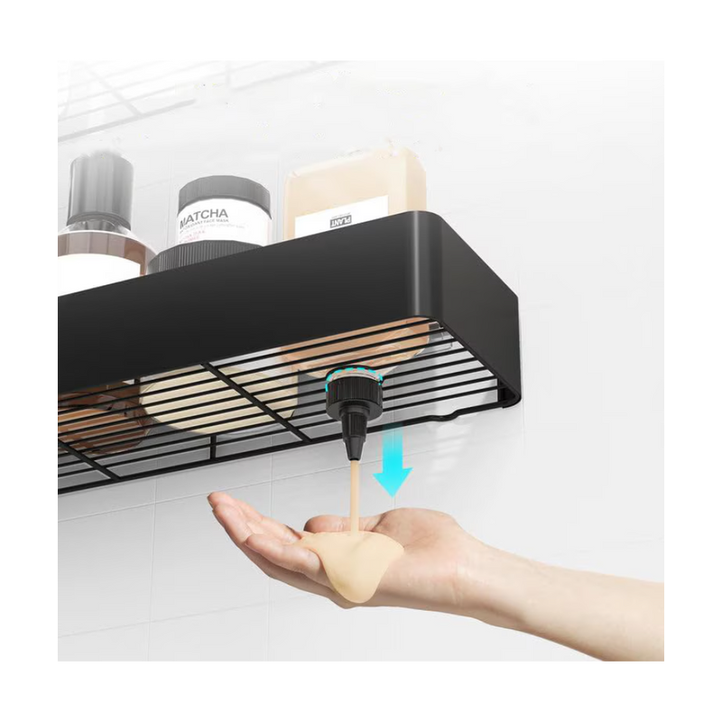 Set 2 etajere Livit Sheld, metal, negru, 38 x 6 cm