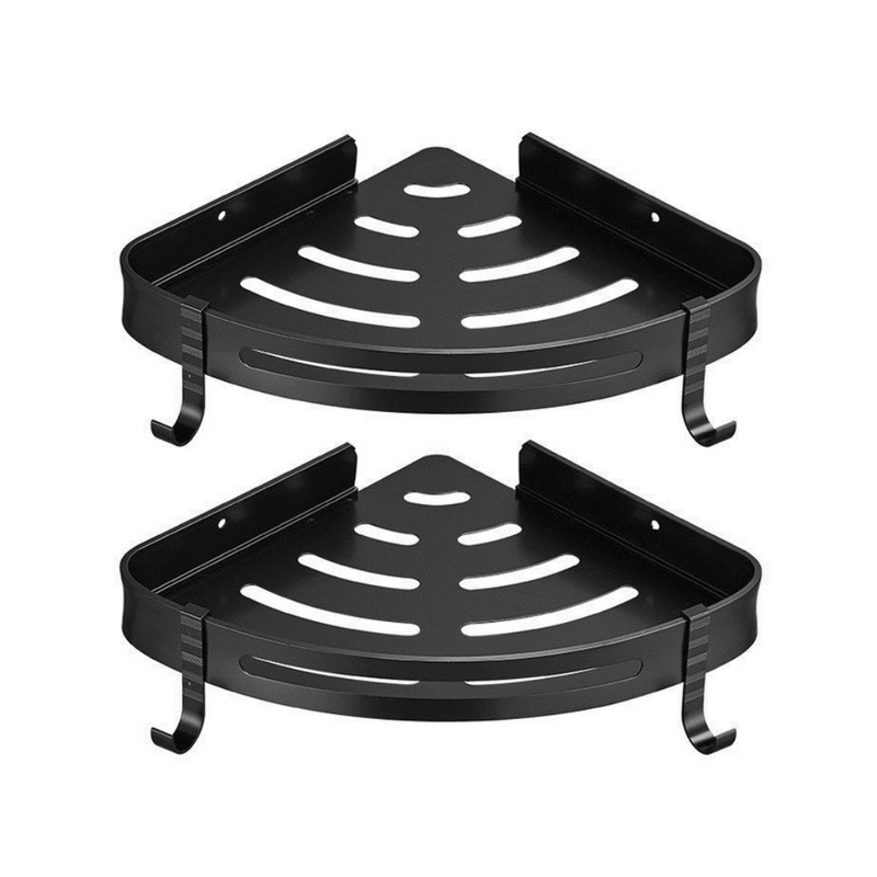 Set 2 etajere Livit Sheld, pe colt, plastic, negru