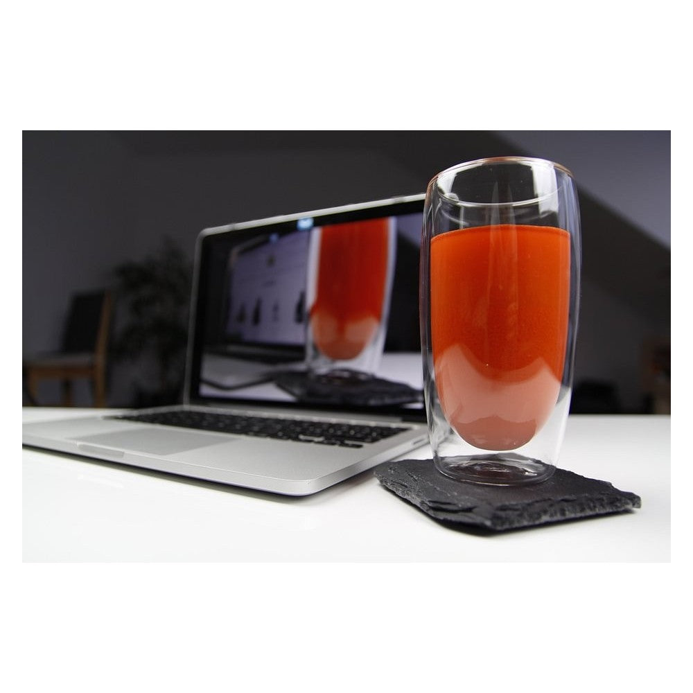 Set 2 pahare Latte Macchiato Vivo, sticla borosilicata, pereti dubli, 350 ml