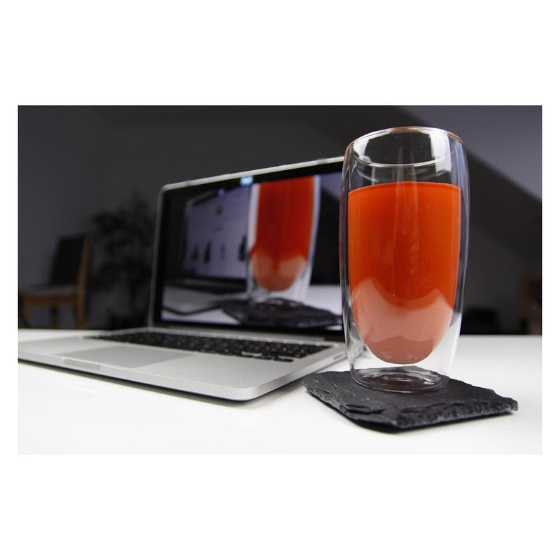 Set 2 pahare Latte Macchiato Vivo, sticla borosilicata, pereti dubli, 350 ml