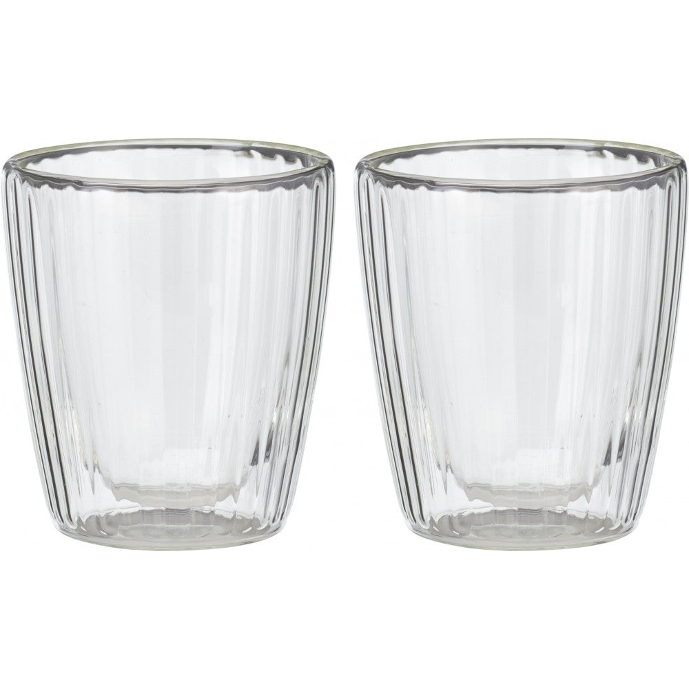 Set 2 pahare Ribs, pereti dubli, sticla, 250 ml