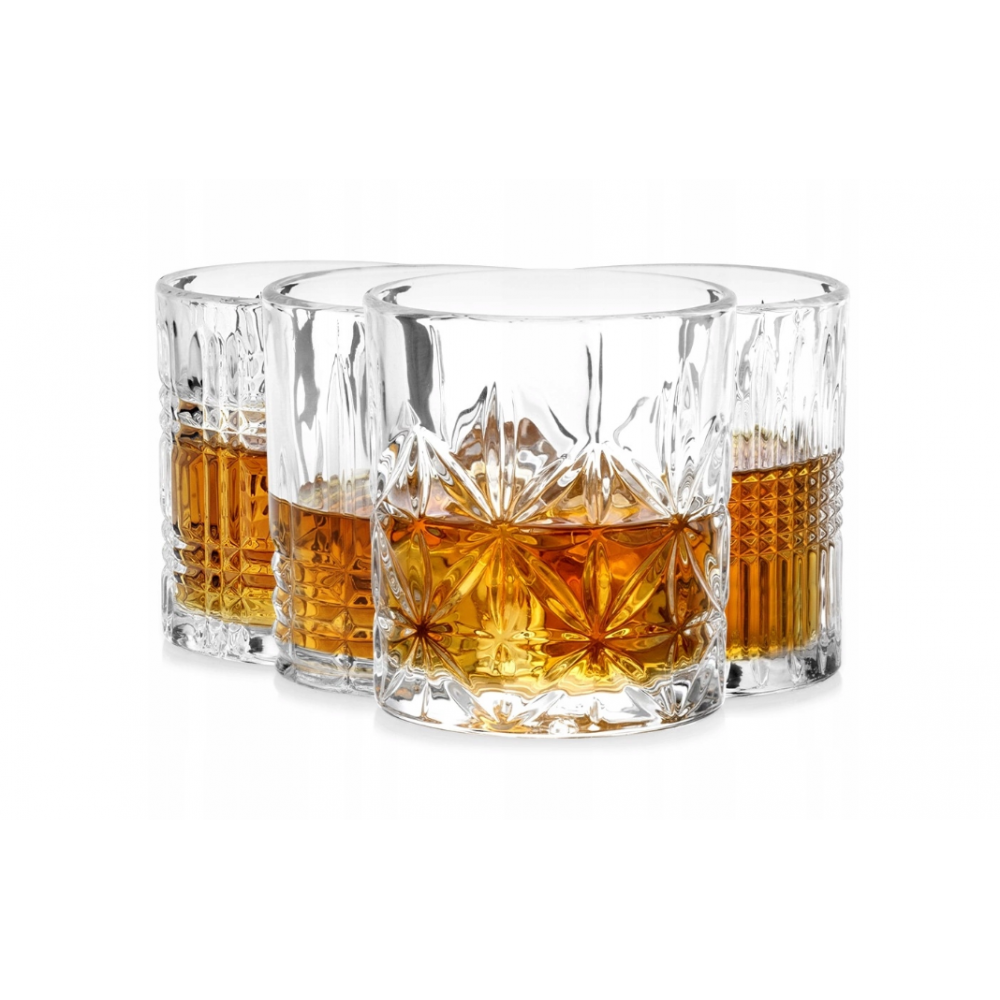 Set 4 pahare whisky Yarm, sticla, 300 ml