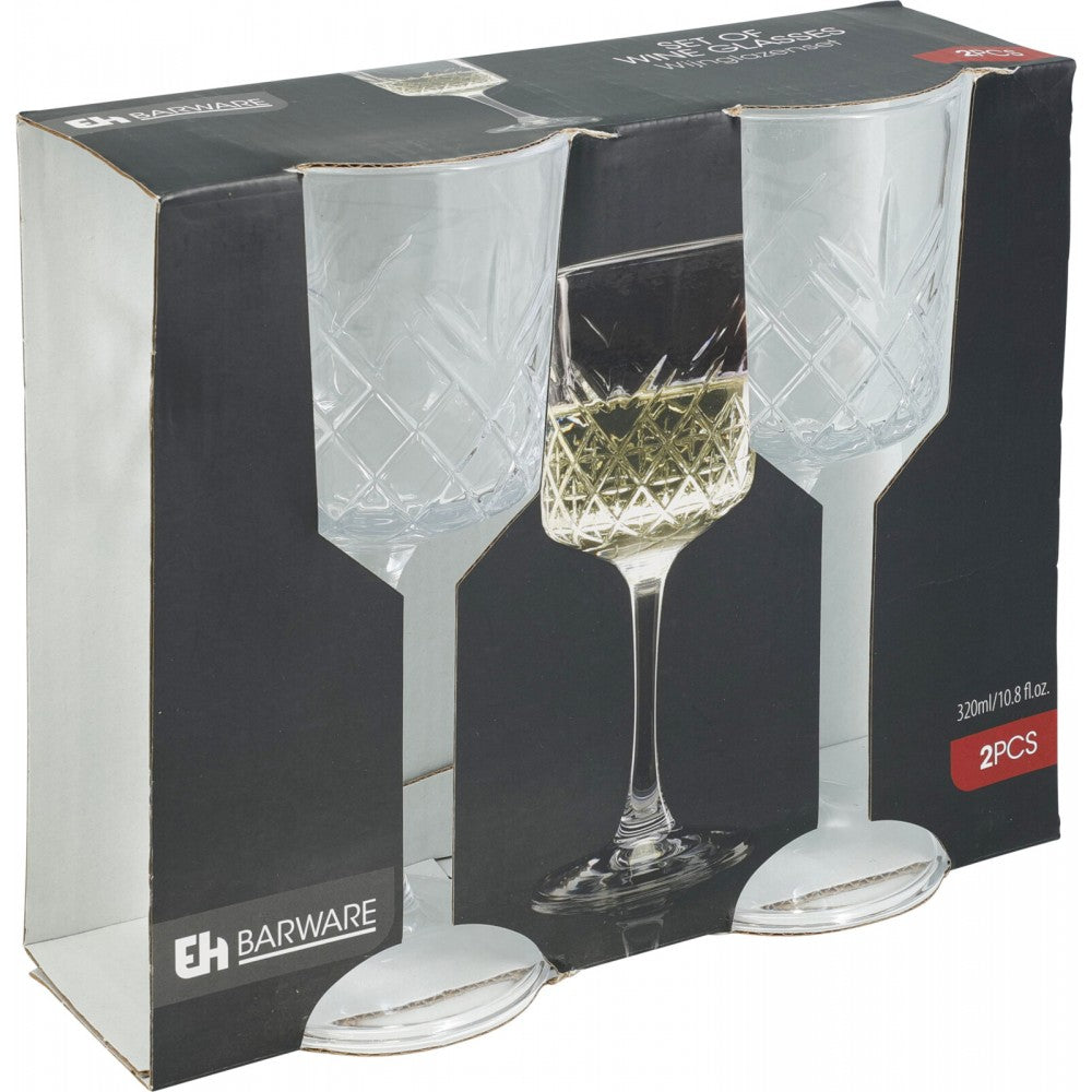 Set 2 pahare vin Tamperi, sticla, 320 ml
