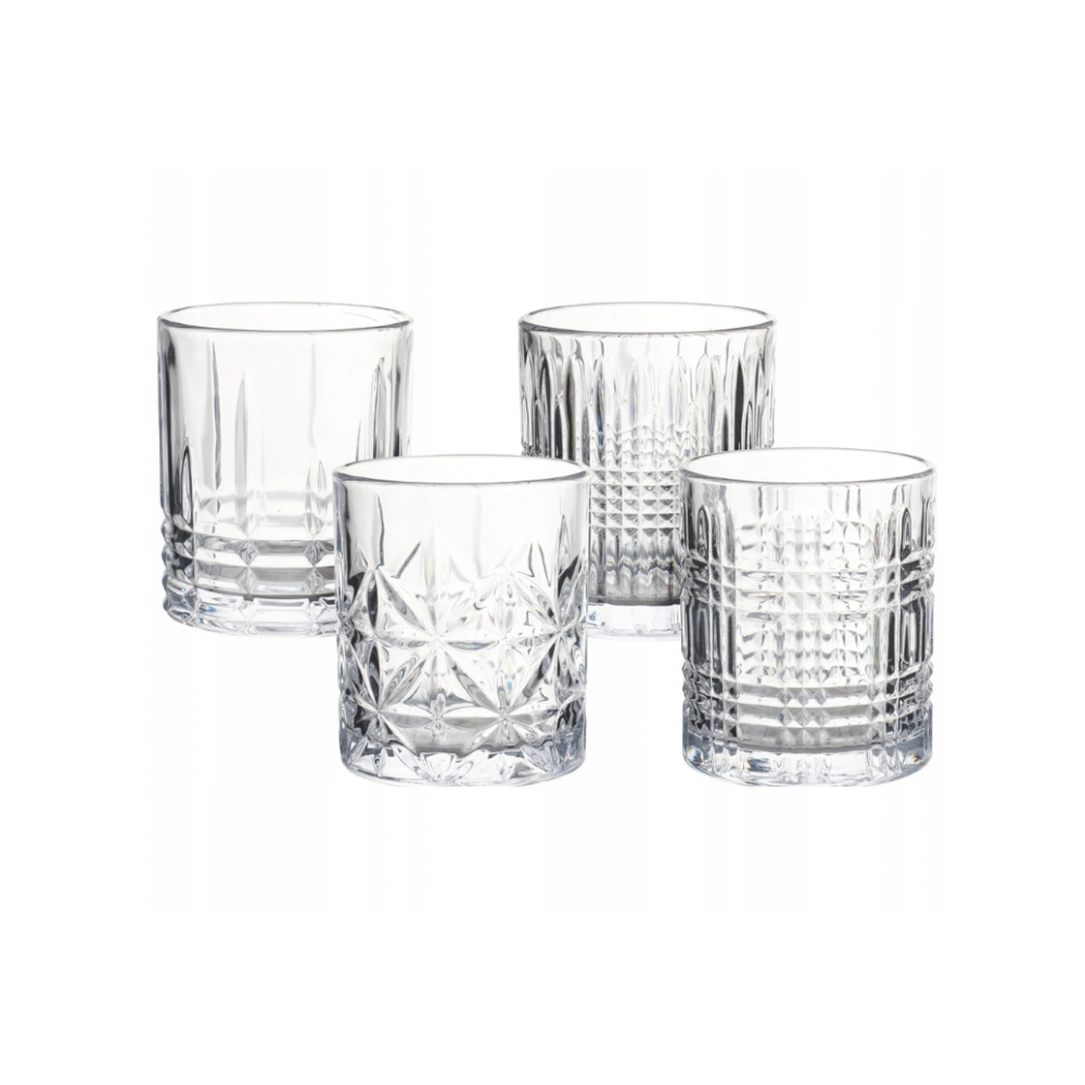 Set 4 pahare whisky Yarm, sticla, 300 ml