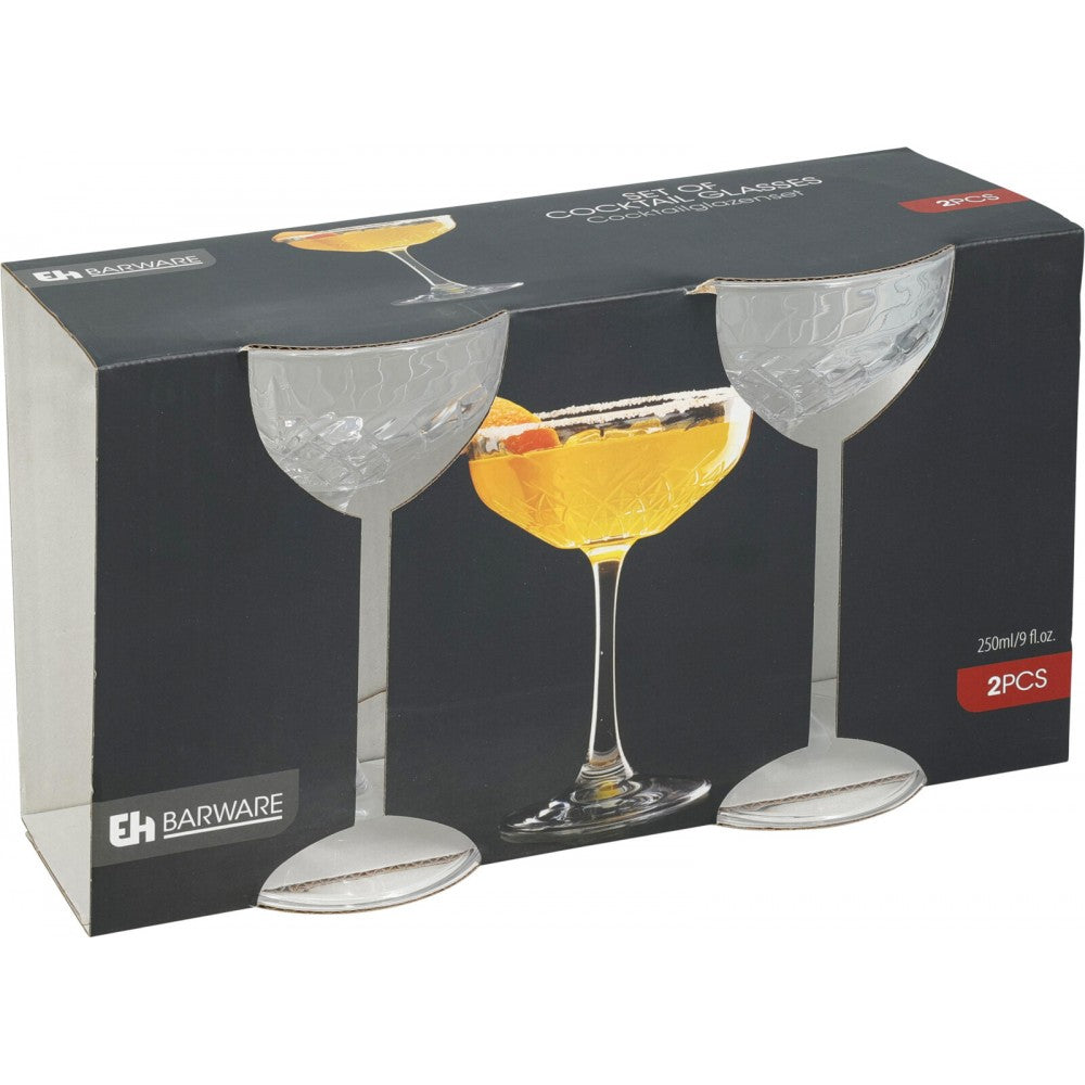 Set 2 pahare Coctail Tamperi, stcla, 250 ml