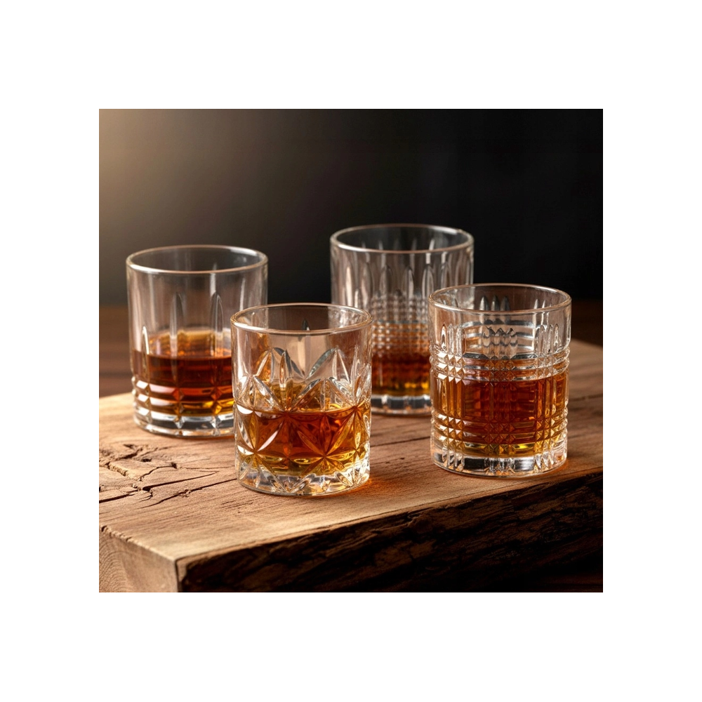 Set 4 pahare whisky Yarm, sticla, 300 ml
