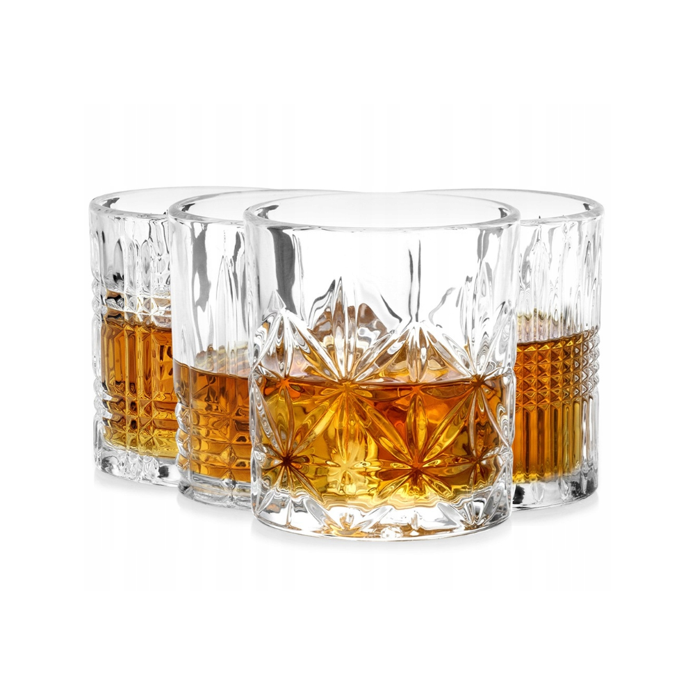 Set 4 pahare whisky Yarm, sticla, 300 ml