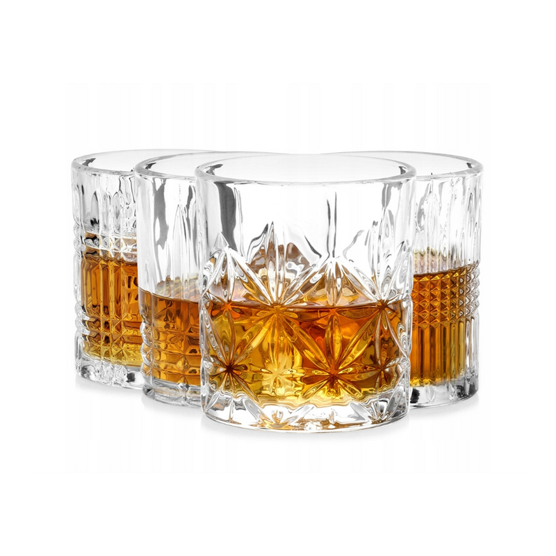 Set 4 pahare whisky Yarm, sticla, 300 ml