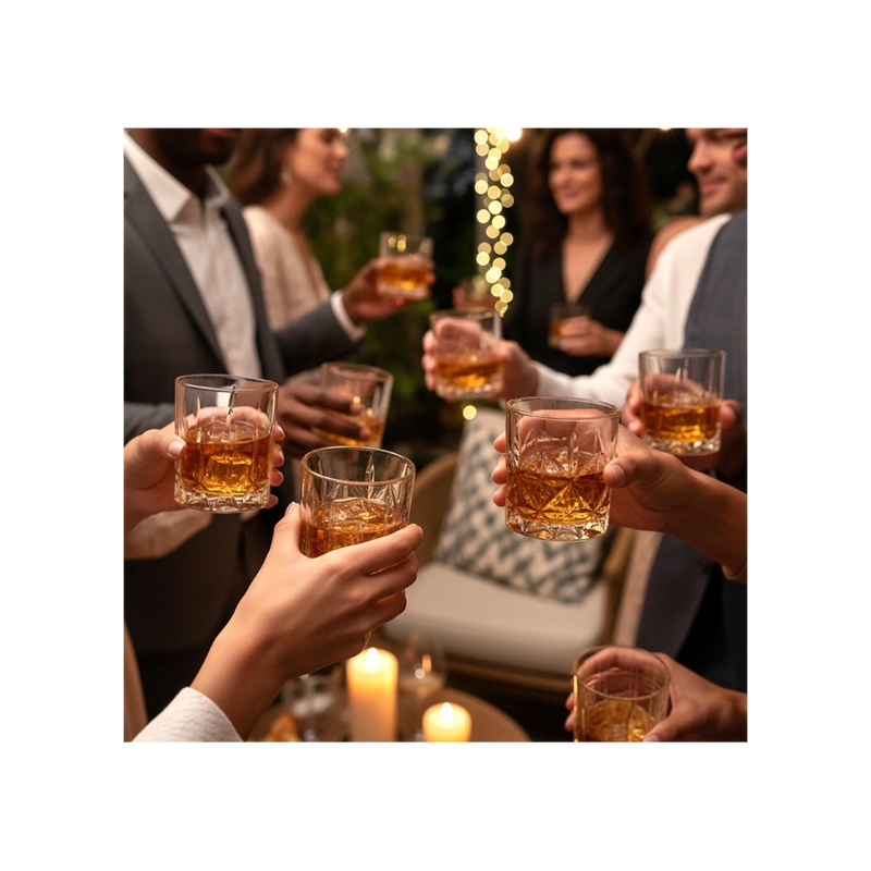 Set 4 pahare whisky Yarm, sticla, 300 ml