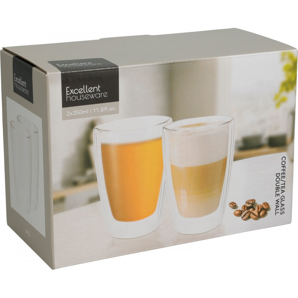 Set 2 pahare Ribs, pereti dubli, 350 ml