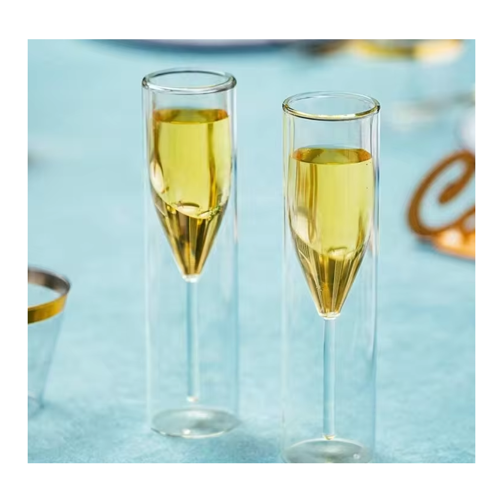 Set 6 pahare Sampanie Flute Krasino, sticla borosilicat, 100 ml