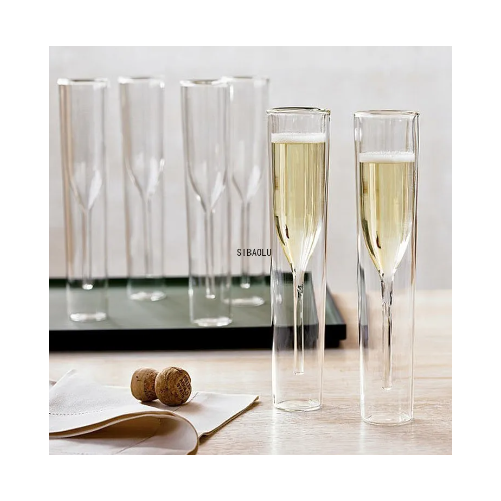 Set 2 pahare Sampanie Flute Krasino, sticla borosilicat, 100 ml