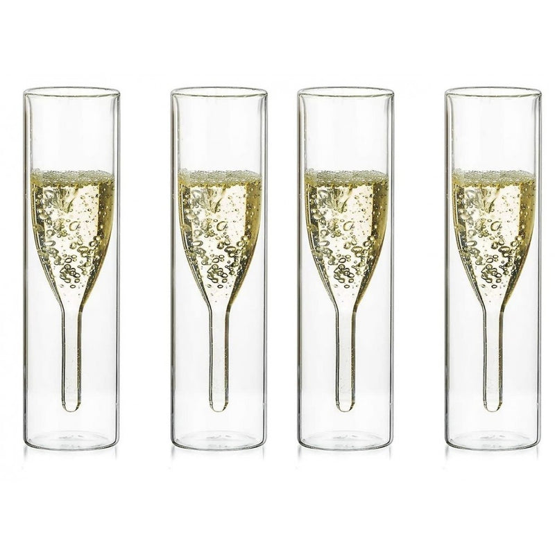 Set 6 pahare Sampanie Flute Krasino, sticla borosilicat, 100 ml