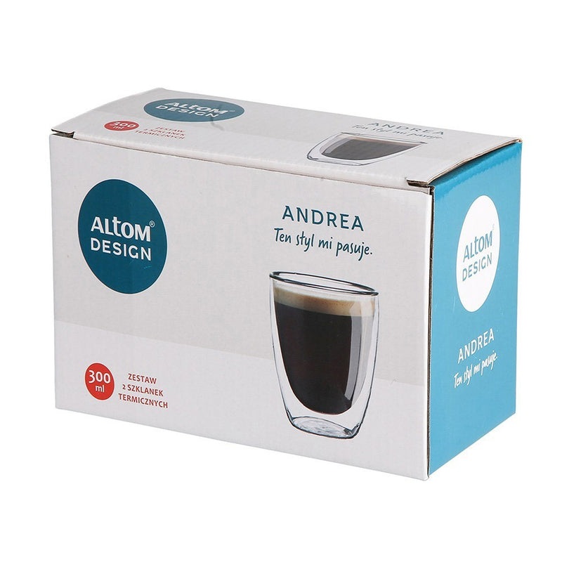 Set 2 pahare termo Altom Andrea, sticla borosilicata, 300 ml