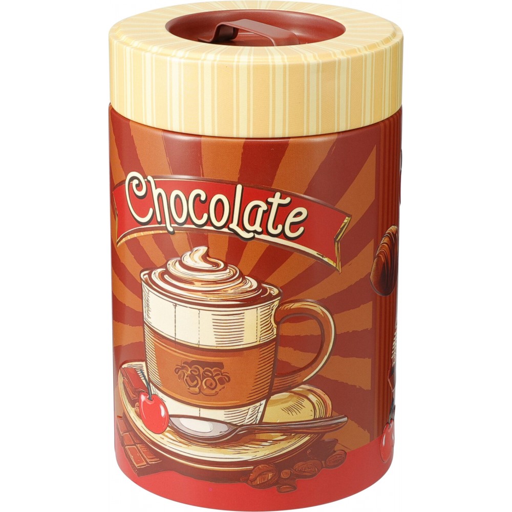 Set 2 recipiente cafea si ciocolata Eh Multicolor Red, metal, 10x 16 cm