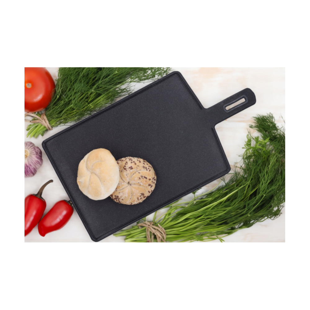 Set 2 tocatoare Hugo, plastic, negru, 1 tocator 15x30 cm 1 tocator 18.5x35.5 cm