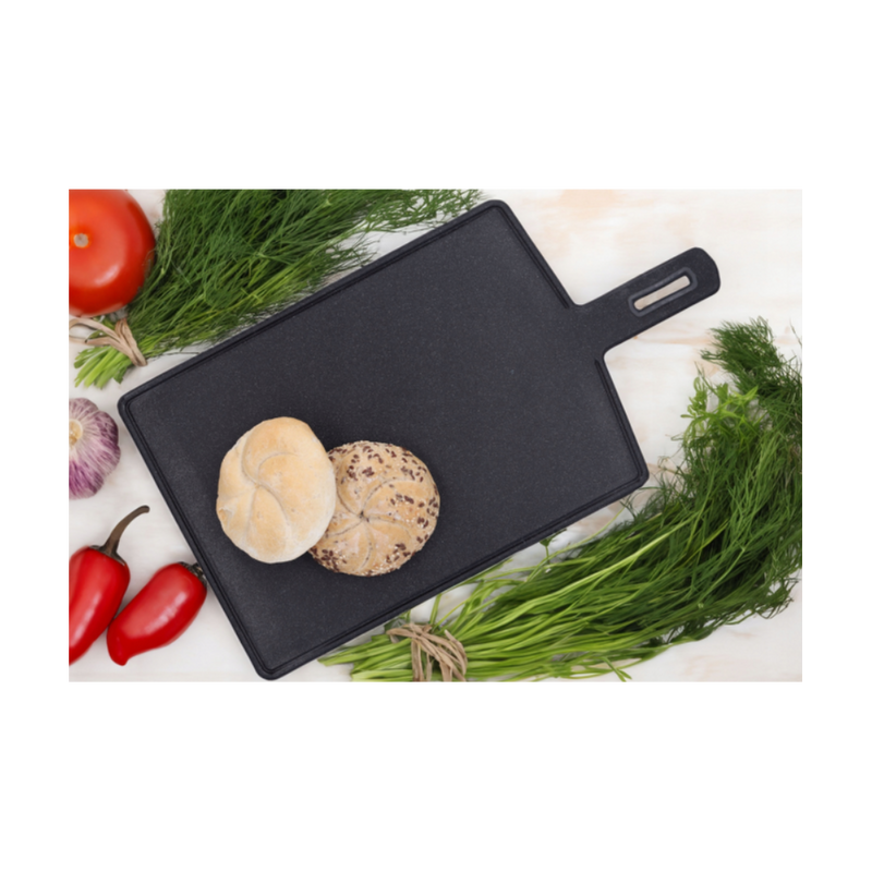 Set 2 tocatoare Hugo, plastic, negru, 1 tocator 15x30 cm 1 tocator 18.5x35.5 cm