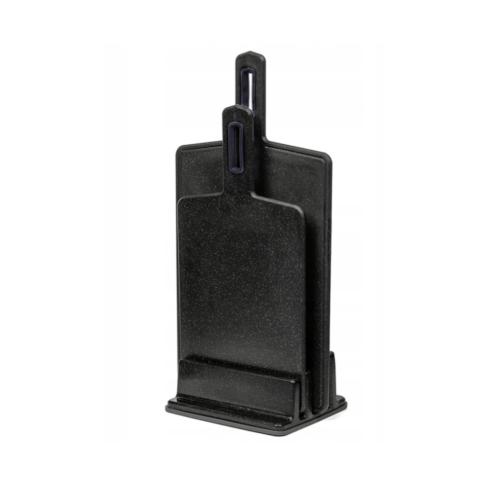 Set 2 tocatoare Hugo, plastic, negru, 1 tocator 15x30 cm 1 tocator 18.5x35.5 cm