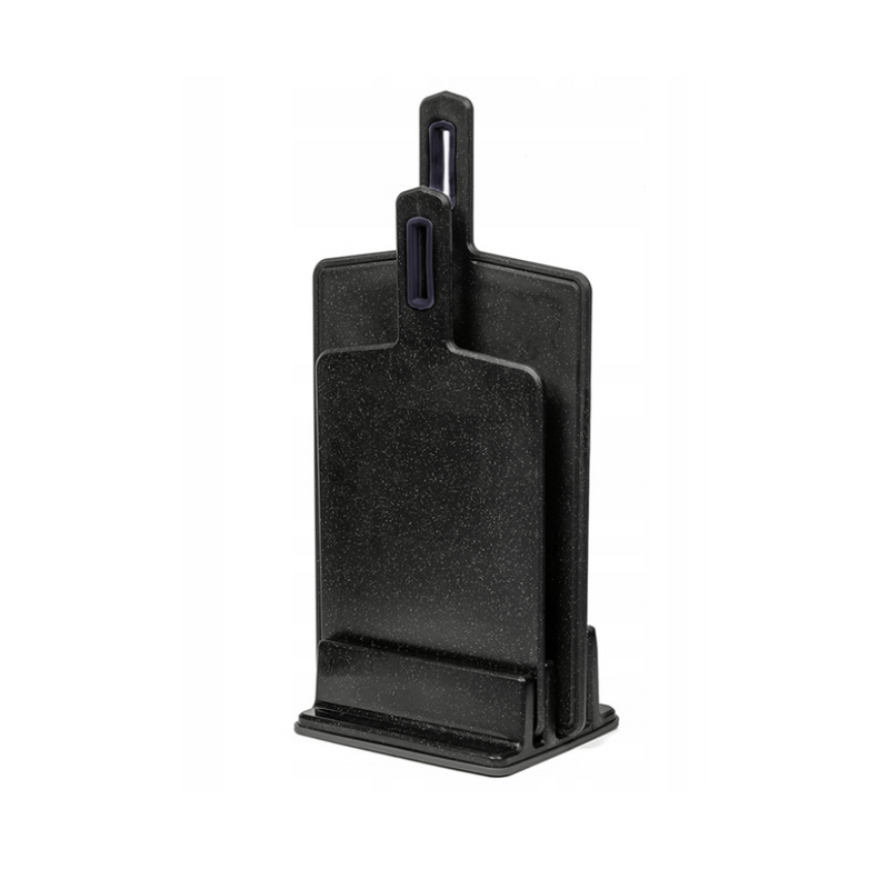Set 2 tocatoare Hugo, plastic, negru, 1 tocator 15x30 cm 1 tocator 18.5x35.5 cm