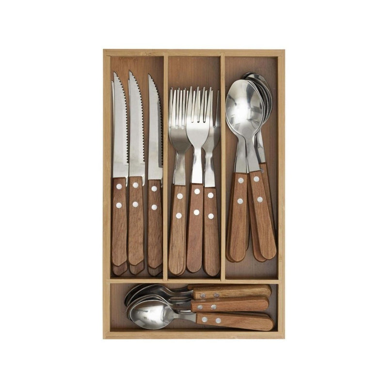 Set 24 tacamuri Naturalis, suport sertar lemn, 19,2 x 30,3 x H 5,1 cm