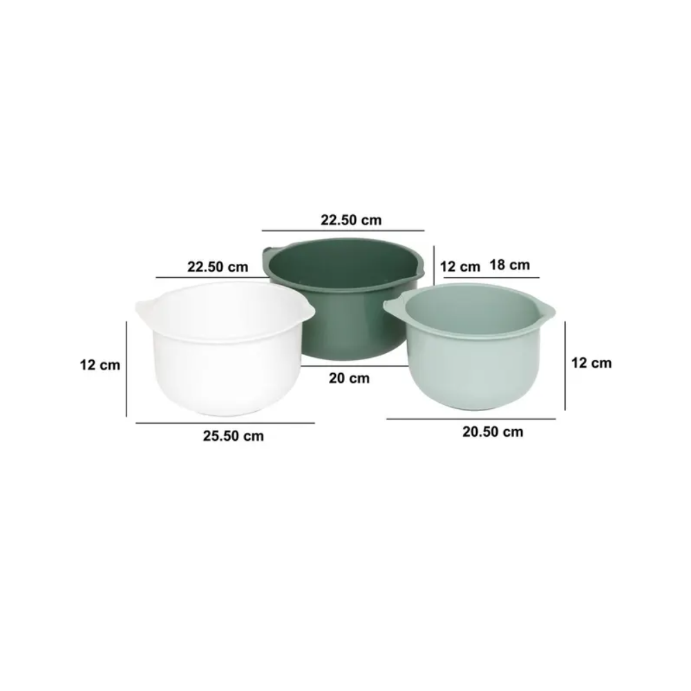 Set 3 boluri plastic Aretzo, 1.5L 2L 3L