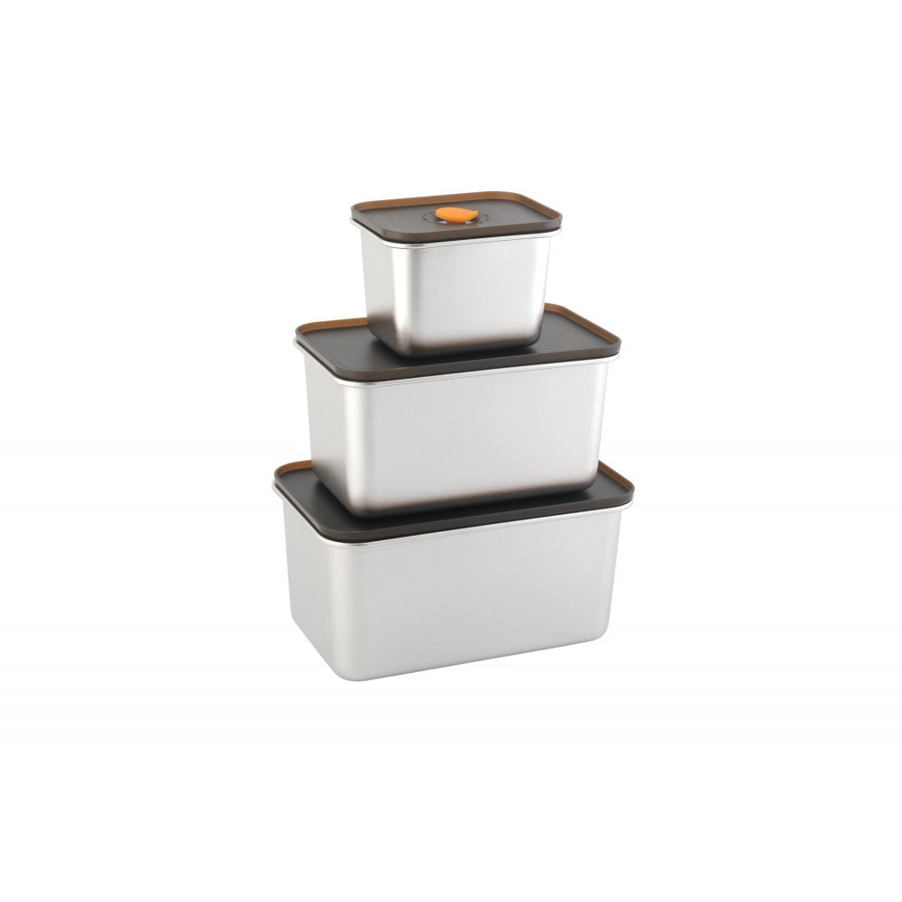 Set 3 caserole Ecotherm Hight, inox, 550, 1500, 2100 ml