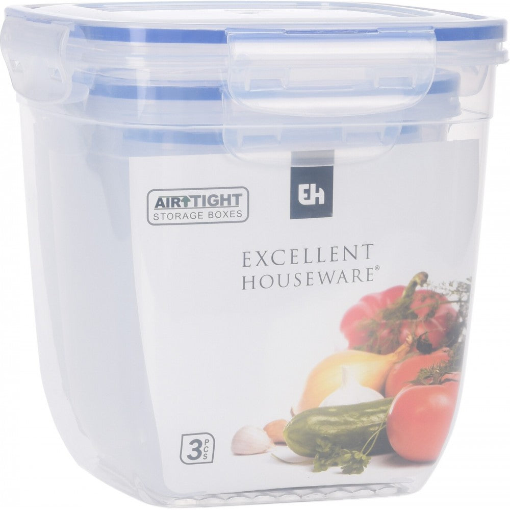 Set 3 caserole Excellent, ermetice, plastic, 1100, 1950, 3250 ml