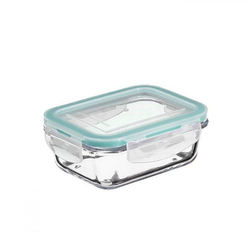 Set 3 cutii alimentare 5five, dreptunghiulare, din sticla cu inchidere ermetica